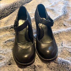 Born women Brown Mary Jane Dress Shoes with Hook-and-Loop Strap